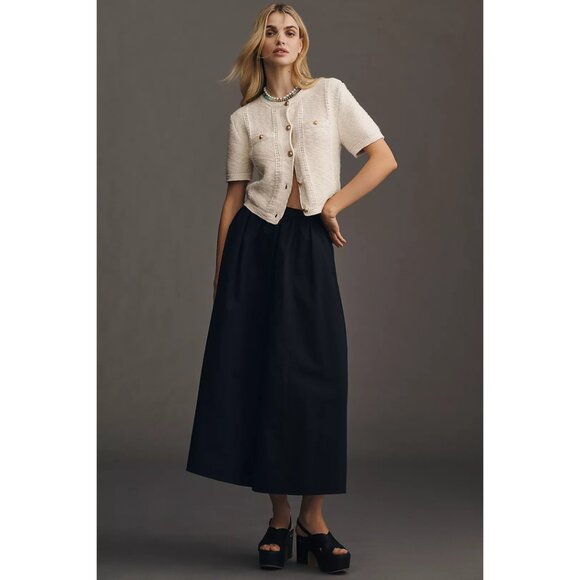 SAM EDELMAN Colleen Short-Sleeve Cardigan Sweater in White Size Small - Picture 9 of 9